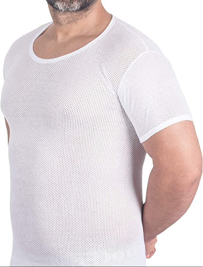 Pierre Donna 3 pcs Men's Mesh Undershirt | Breathable & Moisture-Wicking | Lightweight & Quick-Dry | Anti-Odor Technology
