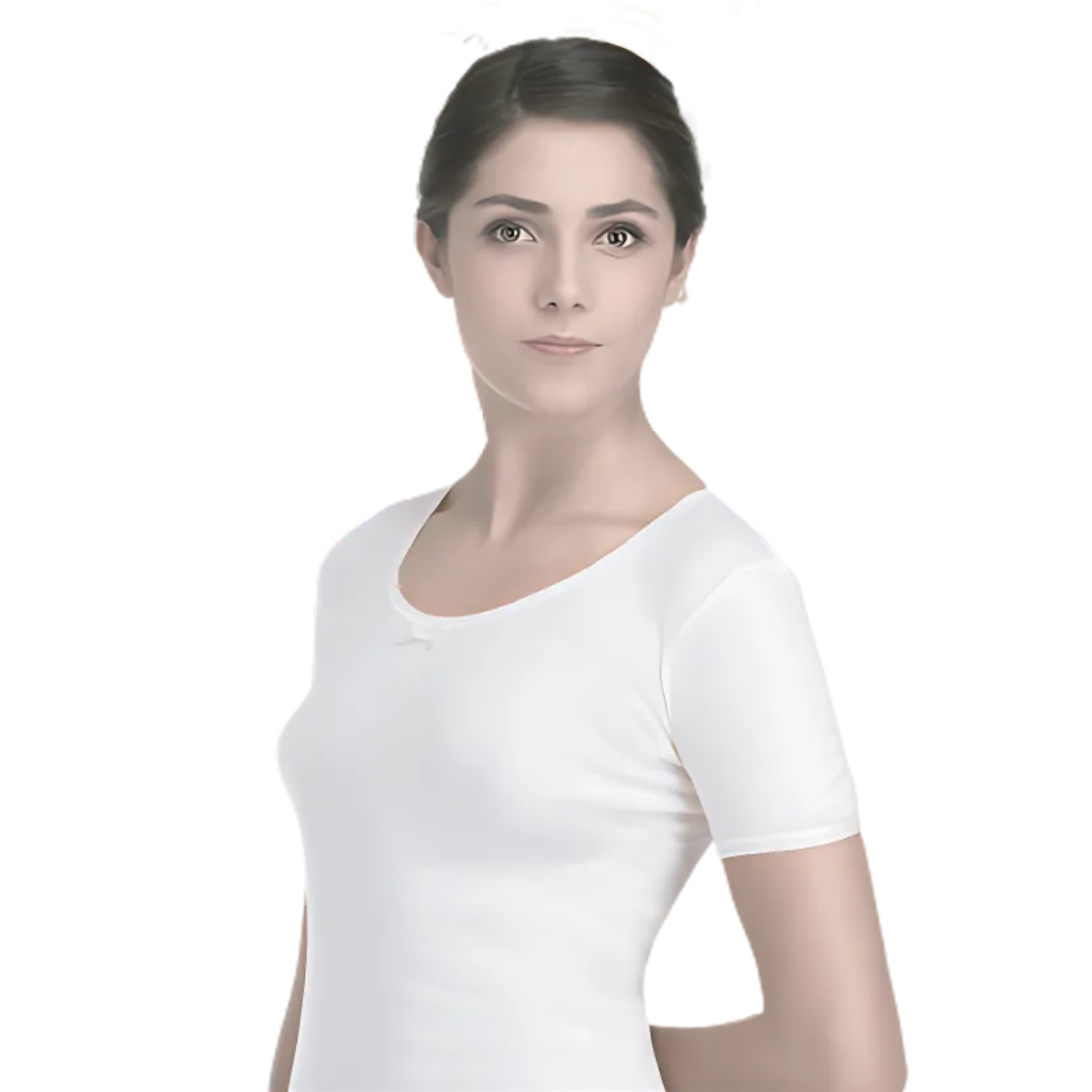 Pierre Donna Ladies T-shirt Top White- All Cotton, Thin and Comfortable Korean