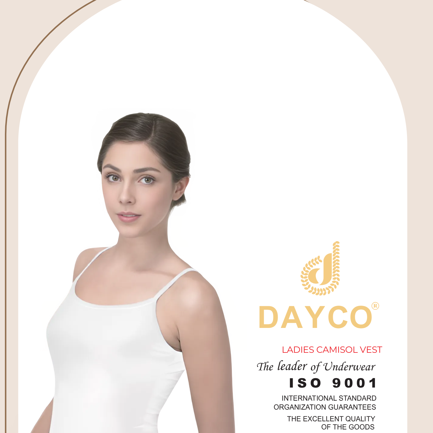 Dayco Ladies tank Top Camisole  white- All Cotton, Thin and Comfortable Korean camisole