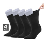 KAMI Women's Loose Diabetic Formal Socks, Bamboo, Wide, Thin, Seamless Toe and Non-Binding Top Anti bacterial and Smelling, 4 Pairs