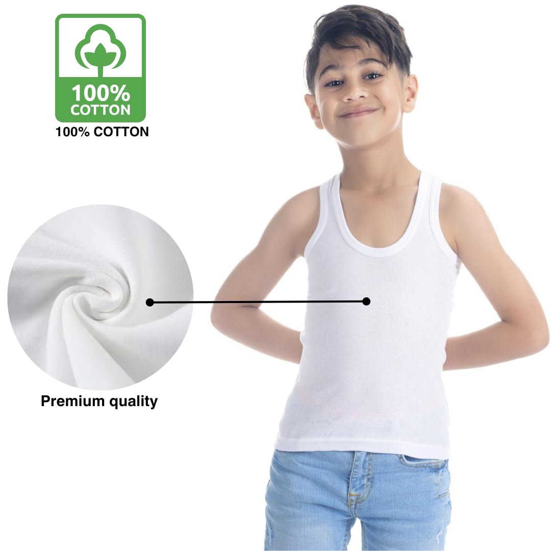 T-4070-1PKVODEX Boys vest Underwear for Kids white and mix Color, Breathable Tank Top for Kids, undershirt for Uniform And School&nbsp;