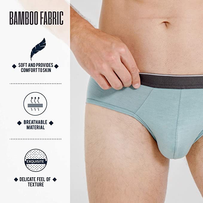 Pierre Donna Bamboo Underwear Mens Brief Boxer (VALUE PACK 2), Cooling and Professional Made for Warm Weather and Comfortable No Pressure on waist Multi color Anti odor and Bacterial, Long Lasting