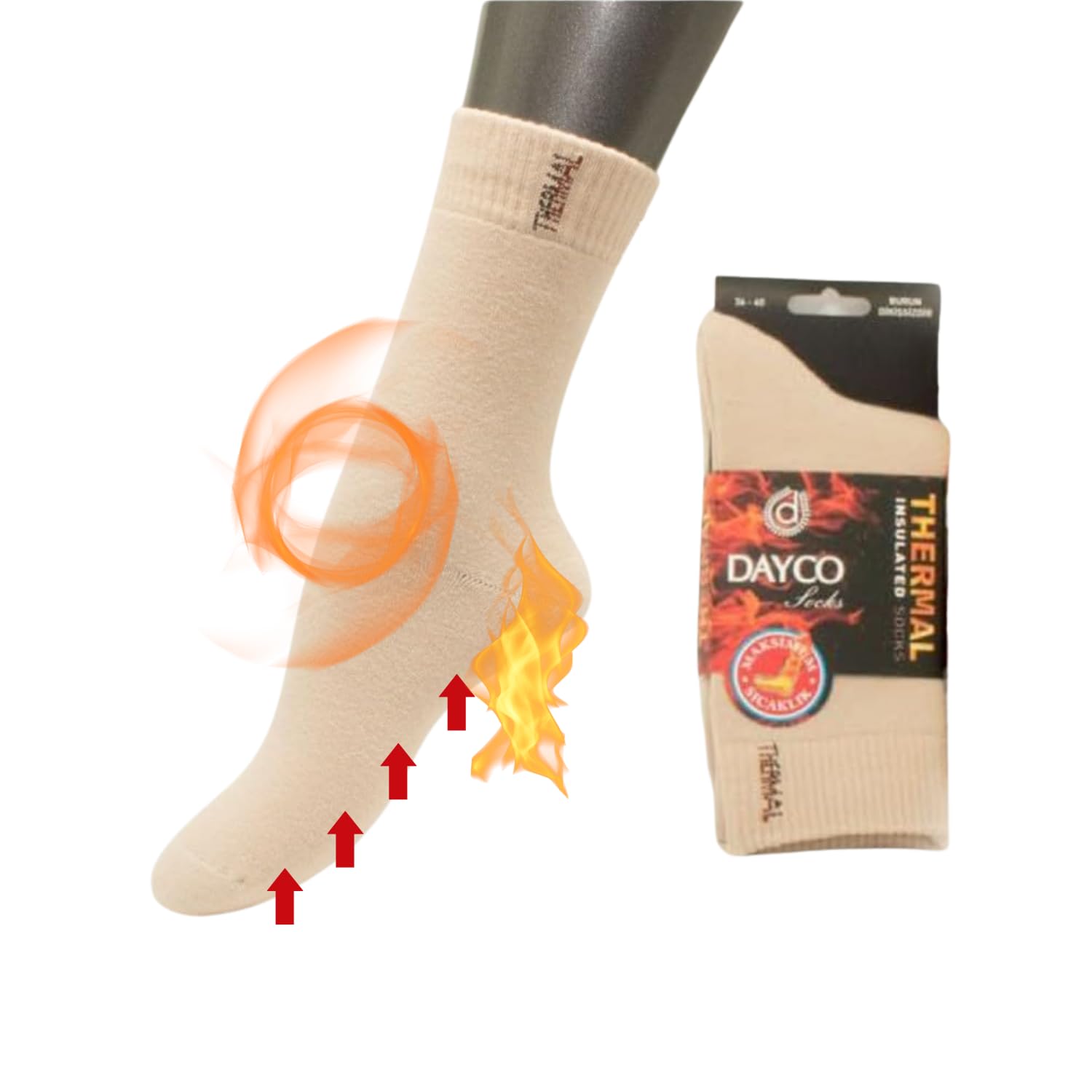 DAYCO  Women Thermal Socks Insulated For Warmer Feet 1 Pair hiking socks