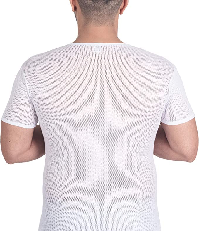 Pierre Donna Men's Mesh Undershirt | Breathable & Moisture-Wicking | Lightweight & Quick-Dry | Anti-Odor Technology