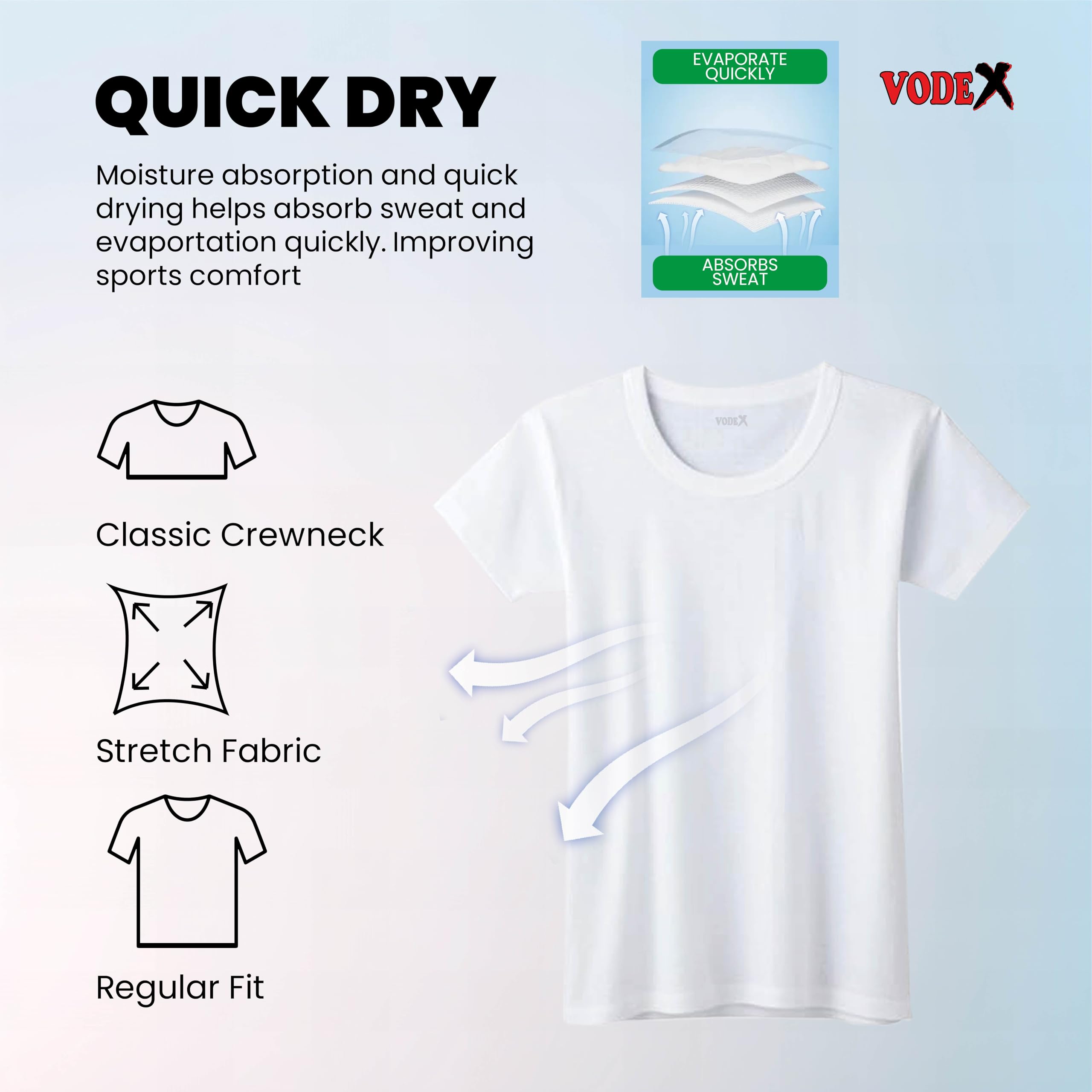 VODEX Boys Undershirt Breathable summer undwerwear value pack clothing for under kids uniform and outdoor purposes white color