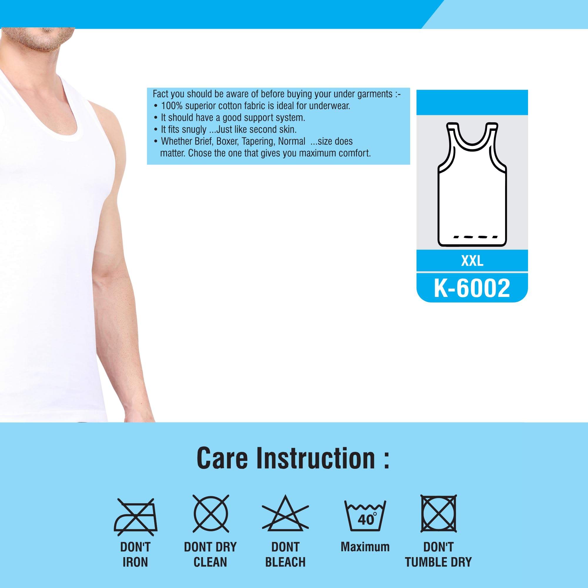 Men's Undershirts Vest Vescose 1pieces, Soft and Breathable underwear (white)