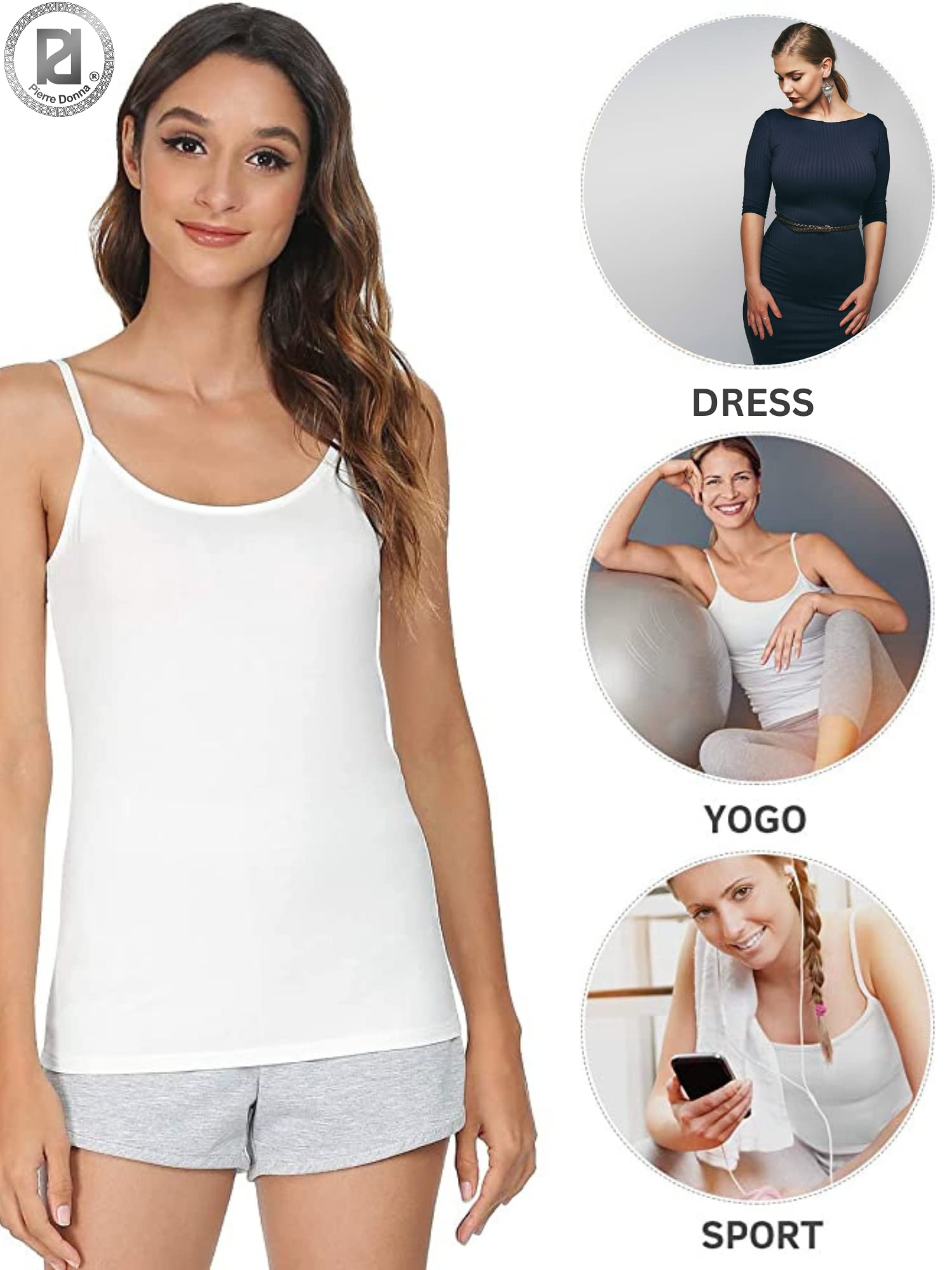 Pierre Donna Ladies tank Top Vest - All Cotton, Thin and Comfortable Korean camisole