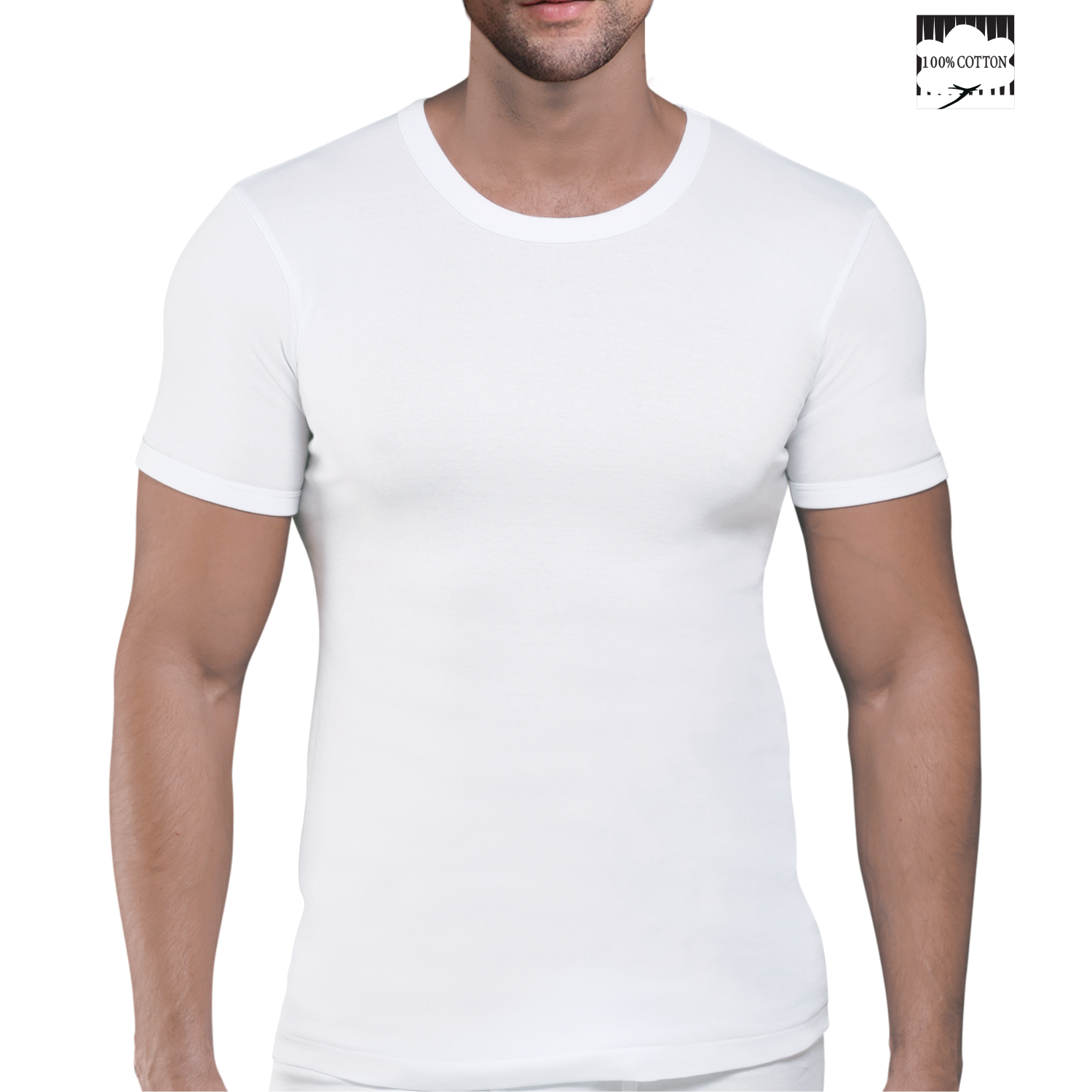 Pierre Donna Round-Neck Tshirt for Men 100% Cotton Underwear R-Neck T-Shirt | Single Jersey | Breathable & Moisture-Wicking | Premium Comfort