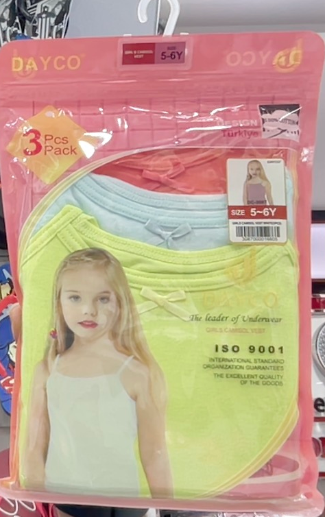 Dayco Girls Camisole vest White and mix color DC-3056-3087