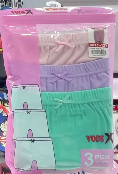 Vodex Girls Half Pants 3 pcs Pack T-4075