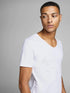 Men's V-Neck T-shirt White (4 Pieces Set)-Pierre Donna-men t-shirt