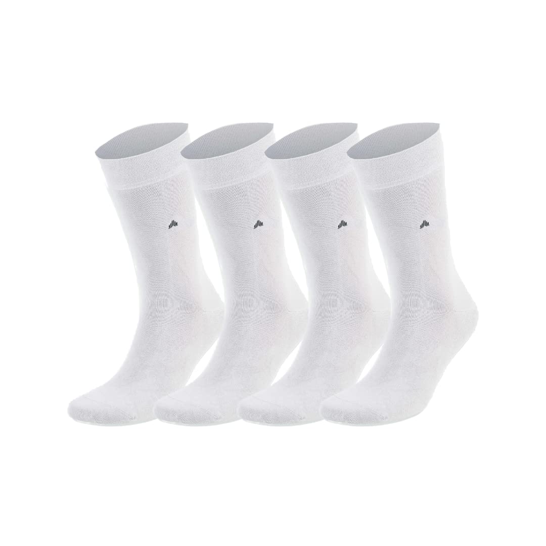 KAMI® Men Bamboo Dress Socks, Business Casual Formal shoe socks [4 pairs, White Color]