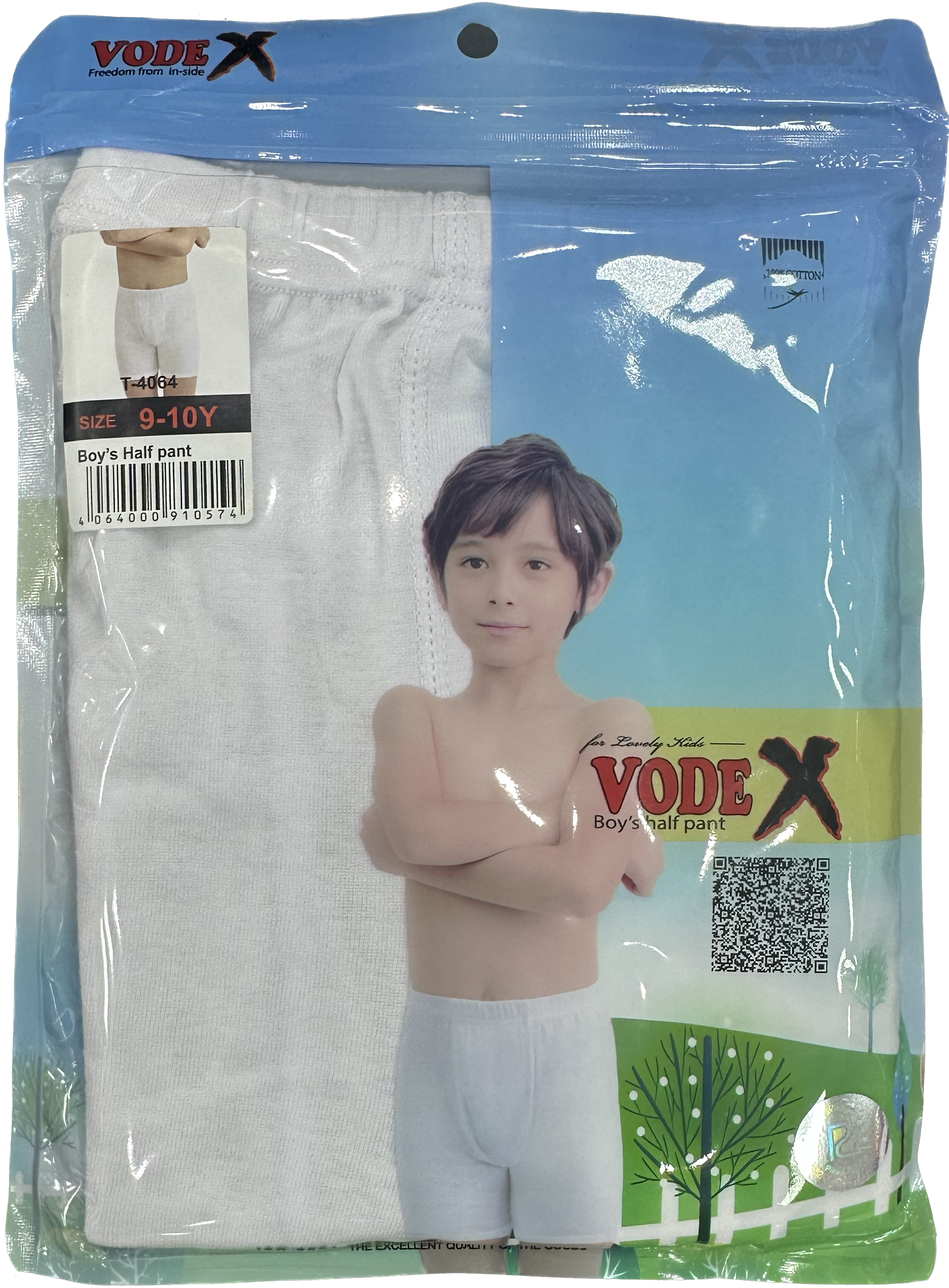 VODEX Boys half pants - Underwear white wholesale 12 pcs - carton