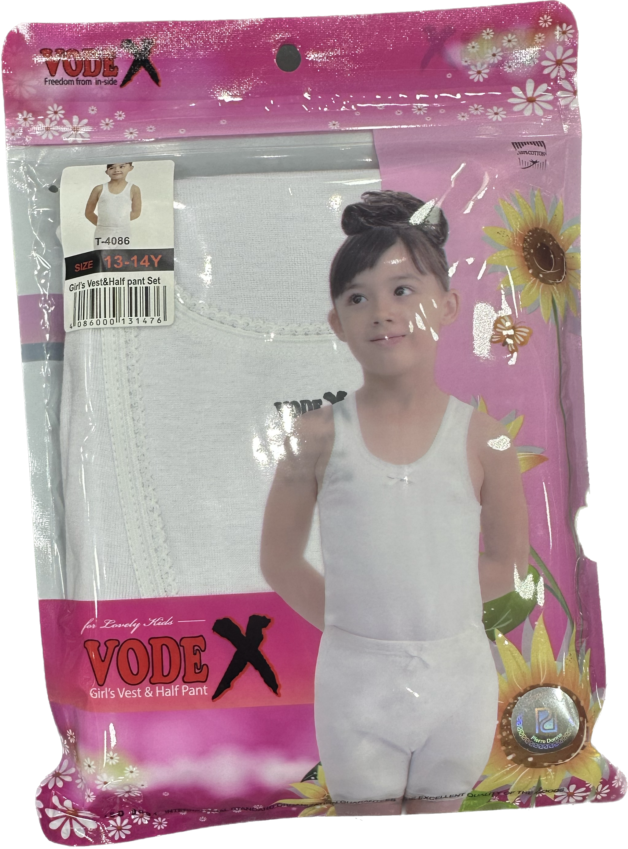 VODEX Girls Vest and half pants Set - Underwear white wholesale 12 pcs - carton