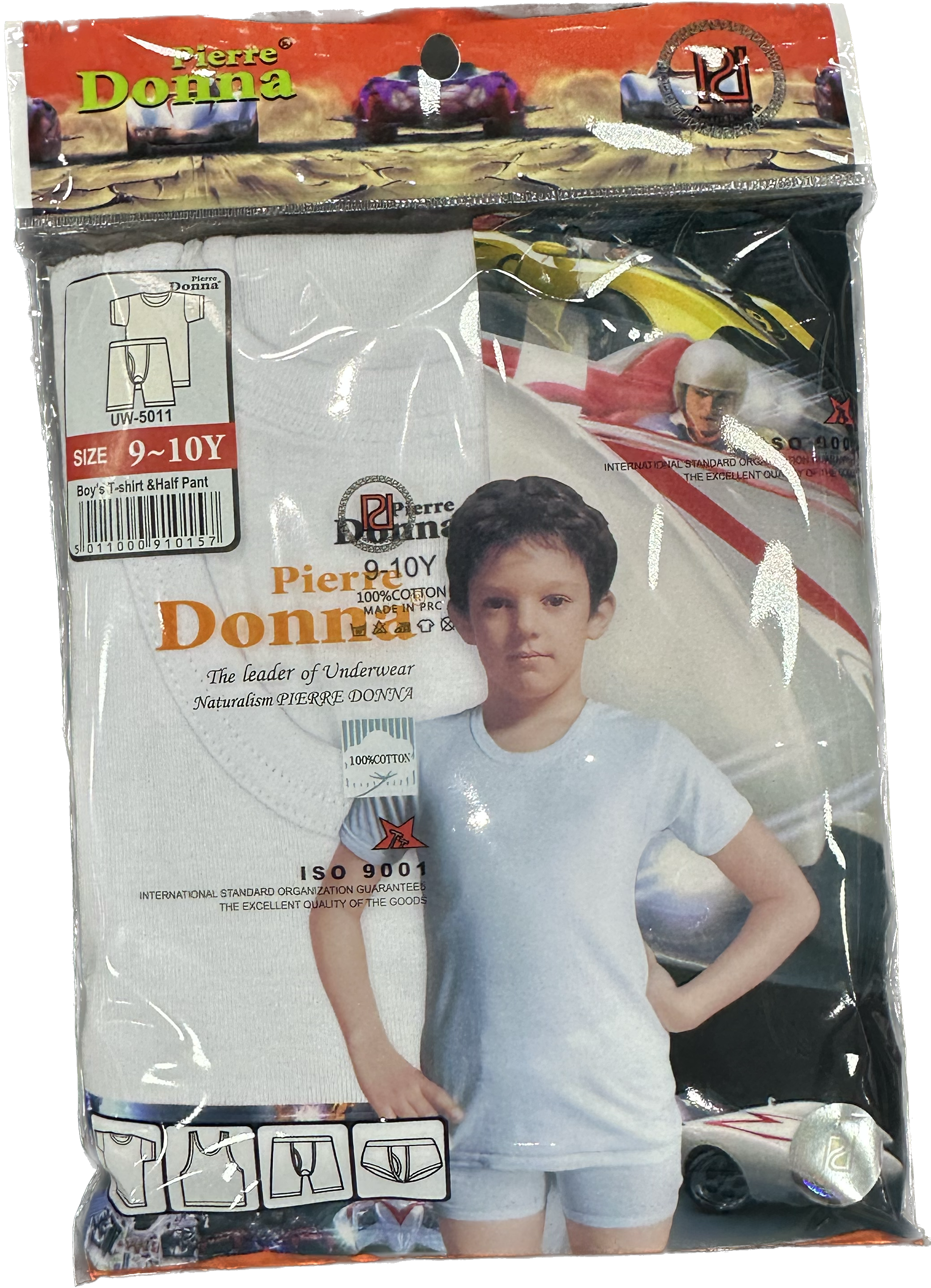 Pierre Donna T-shirt and half pants- Underwear white wholesale 12 pcs - carton