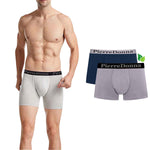 Pierre Donna Boxer Underwear For Men (pack of 2)(navy blue & light grey)