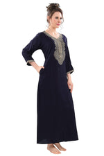 Pierre Donna Navy Blue Gown Full Sleeves for Ladies - Dealz Souq