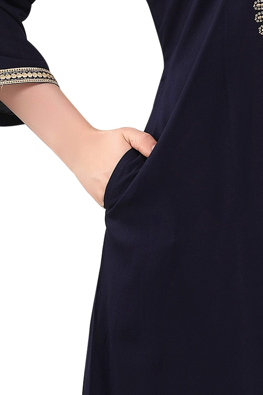 Pierre Donna Navy Blue Gown Full Sleeves for Ladies - Dealz Souq